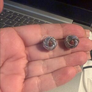 Elegant Silver Knot Earrings